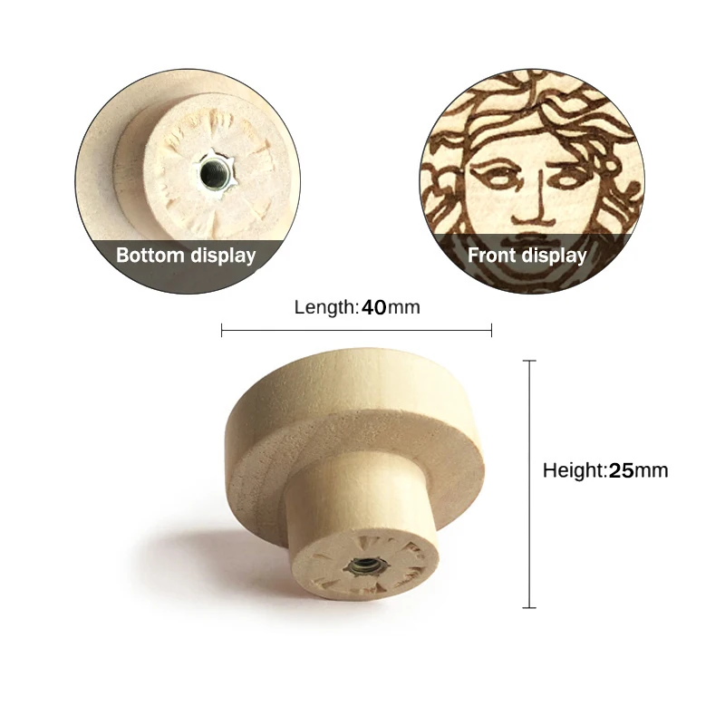 

Animal Pattern Portrait Creative Engraved Knob Boho Nursery Drawer Pull Rustic Doorknob Nature Wood Cabinet Furniture Handles