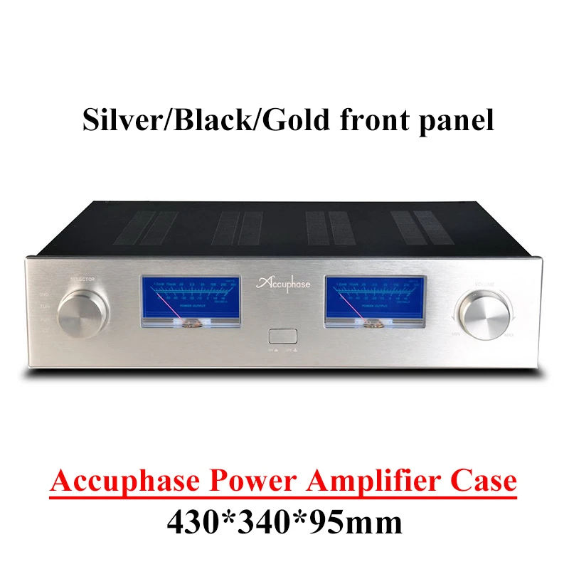 

430*340*95mm Accuphase Power Amplifier Enclosure Case McIntosh Vu Meter Preamplifier Chassis Shell HIFI Diy Audio Amplifier Box