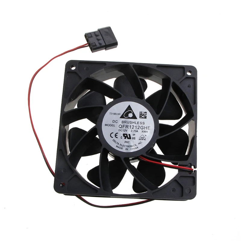 B0KA DC Brushless CPU Server Fan 12x12x3.8cm 210CFM 6000RPM 2Pin 2 Wire PWM Automatic Temperature Control Cooler by AFB1212SH |