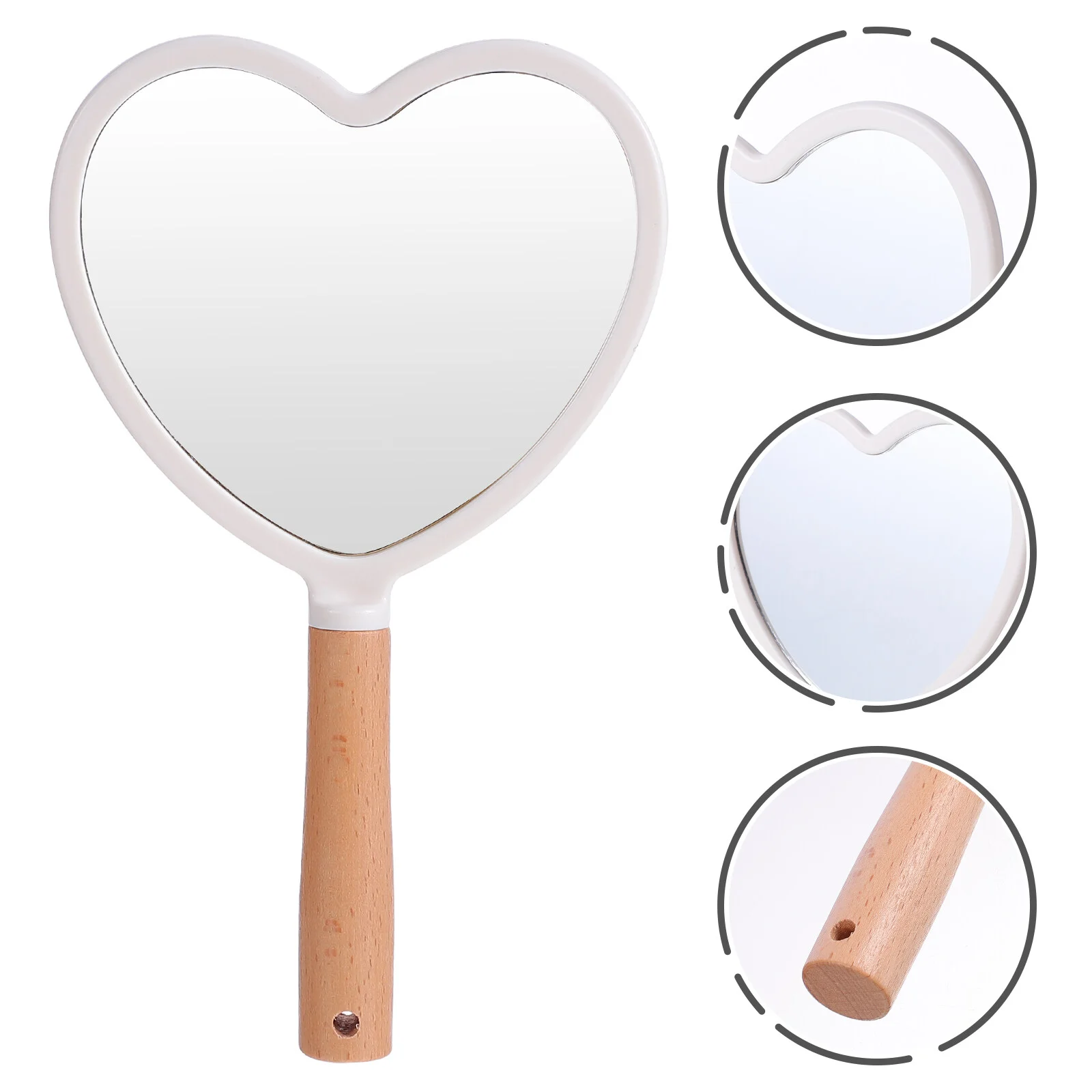 

Handheld Makeup Mirror Mirror Portable Heart Shaped Barber Mirror