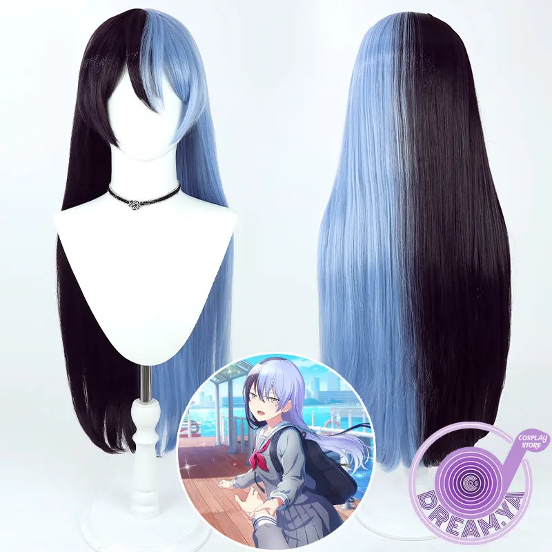 

Парик для косплея Aoyagi Toya Project Sekai, цветной сценический, синий, черный, 90 см, термостойкие синтетические волосы, для Хэллоуина, для ролевых игр