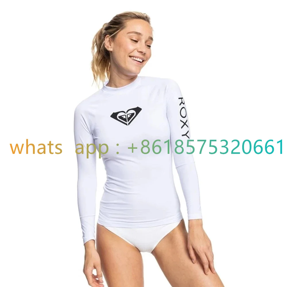 

New Women Surf Rash Guard Surfing Diving Swimwear Tight Long Sleeve T Shirt Floatsuit Skins Top UV Protection Swimming RashGuard