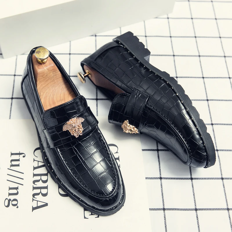 

New Fashion Dress Shoes Mens Loafers Mens Italian Handmade Leather Men's Shoes Party Wedding Shoes Luxury Shoes Plus Size 38-48