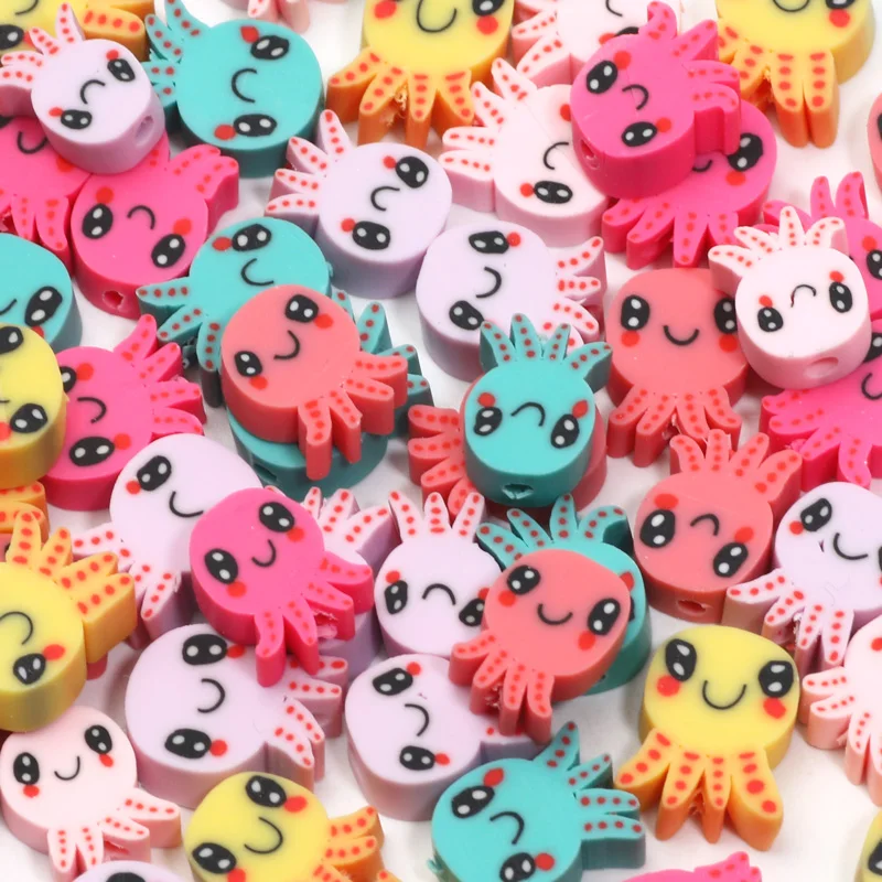 Милая глиняная Бусина в виде осьминога 8x10 мм, 20-100 шт.