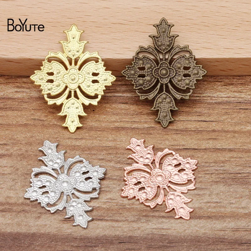 BoYuTe (100 шт./лот) 23*30 мм основание для цветка металлические латунные материалы