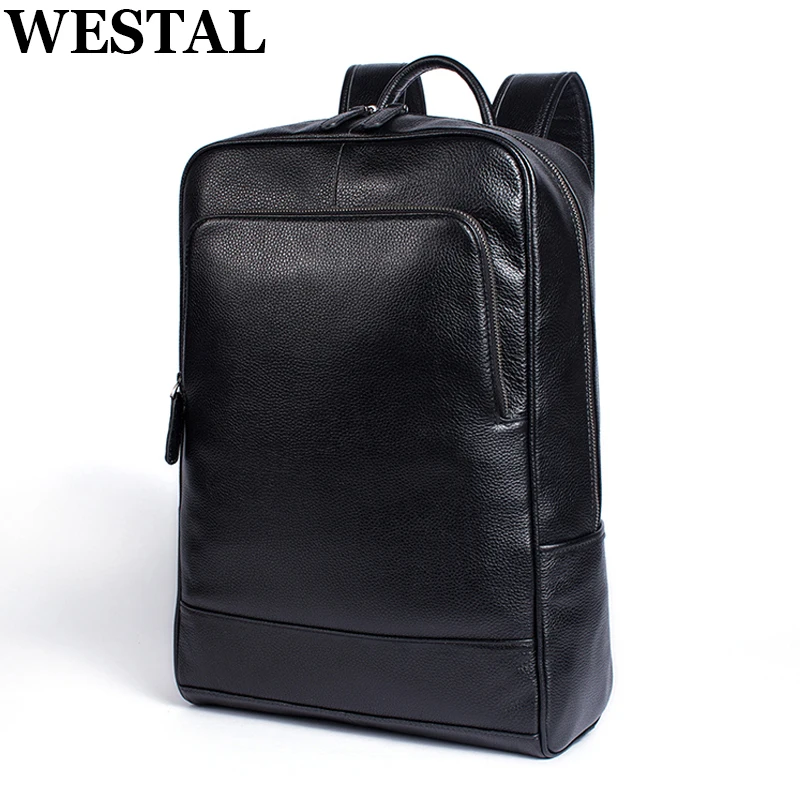 Genuine Leather 15 Inch Laptop Bag Teenagers School Back Pac
