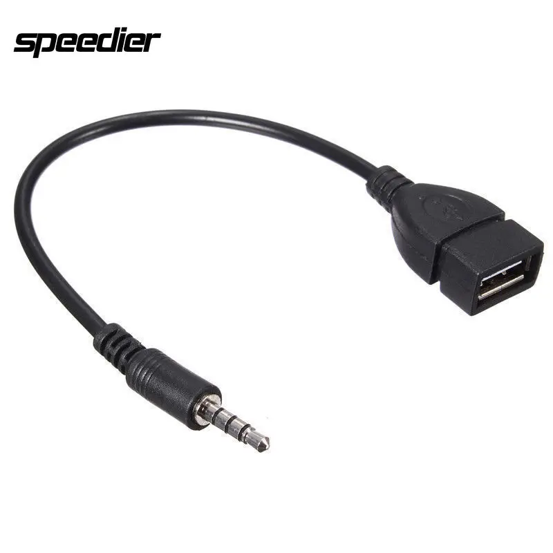 Дешевый 3 5 мм штекер 4 полюса AUX аудио разъем к USB 2 0 A гнездо конвертер кабель 20 см