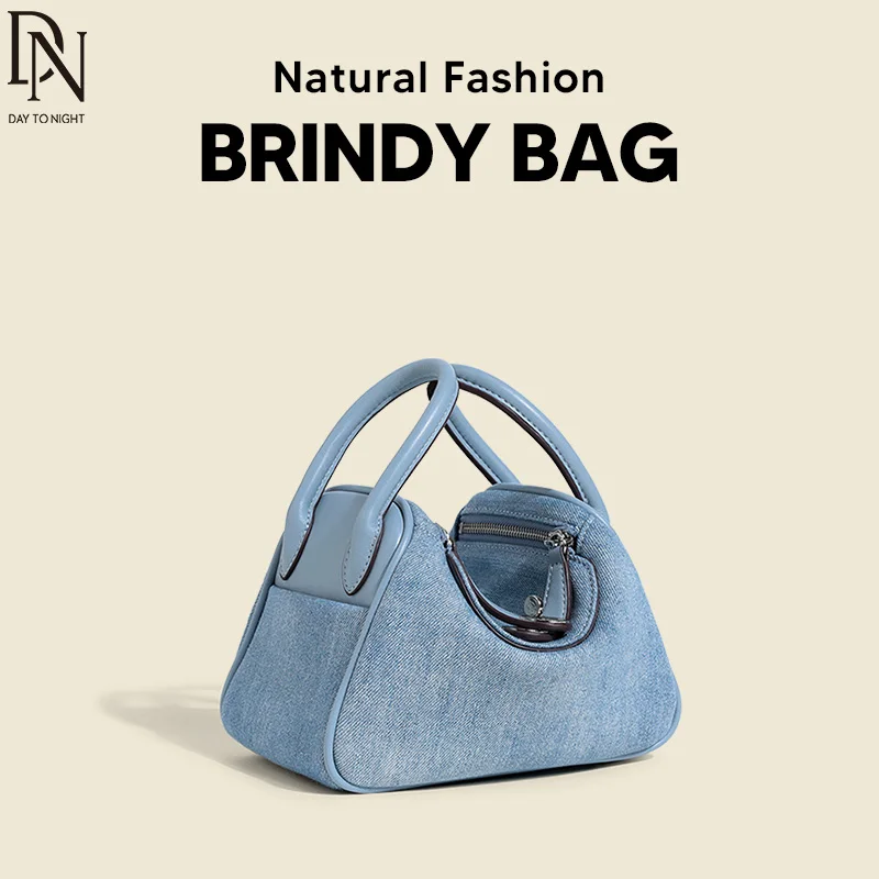 DN Luxury Crossbody Bags for Women Denim Embroidery Women's Handbag Fashion Zipper Closure Ladies Purse