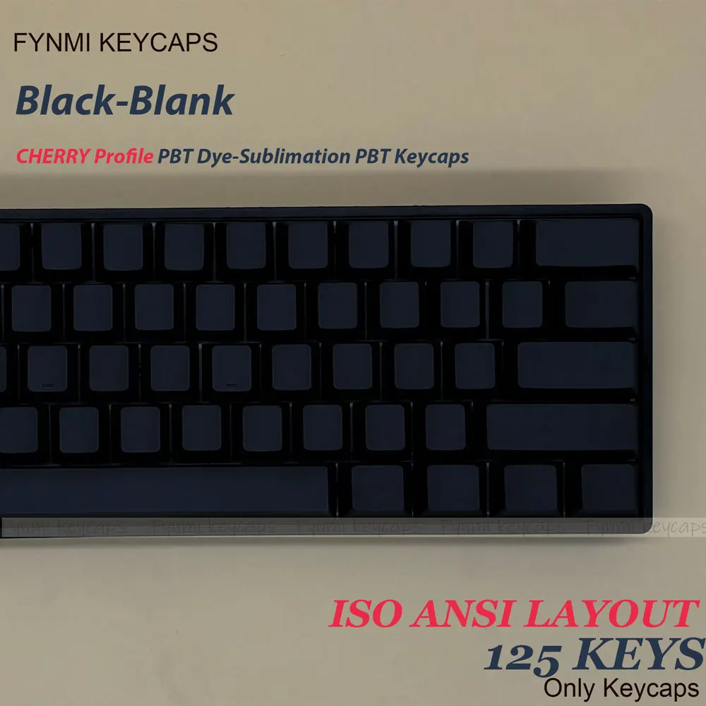 Фото Fynmi черный пустой вишневый профиль ANSI ISO раскладные колпачки для клавиш PBT сублимационная колпачок для механического переключателя MX №2