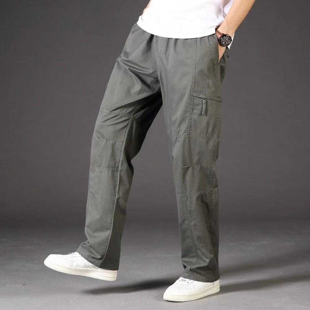

New Cargo Pants Trousers for Men Military Style Tactical Cotton Overalls Male Multi Pockets Loose Straight Sports Pants PA1228