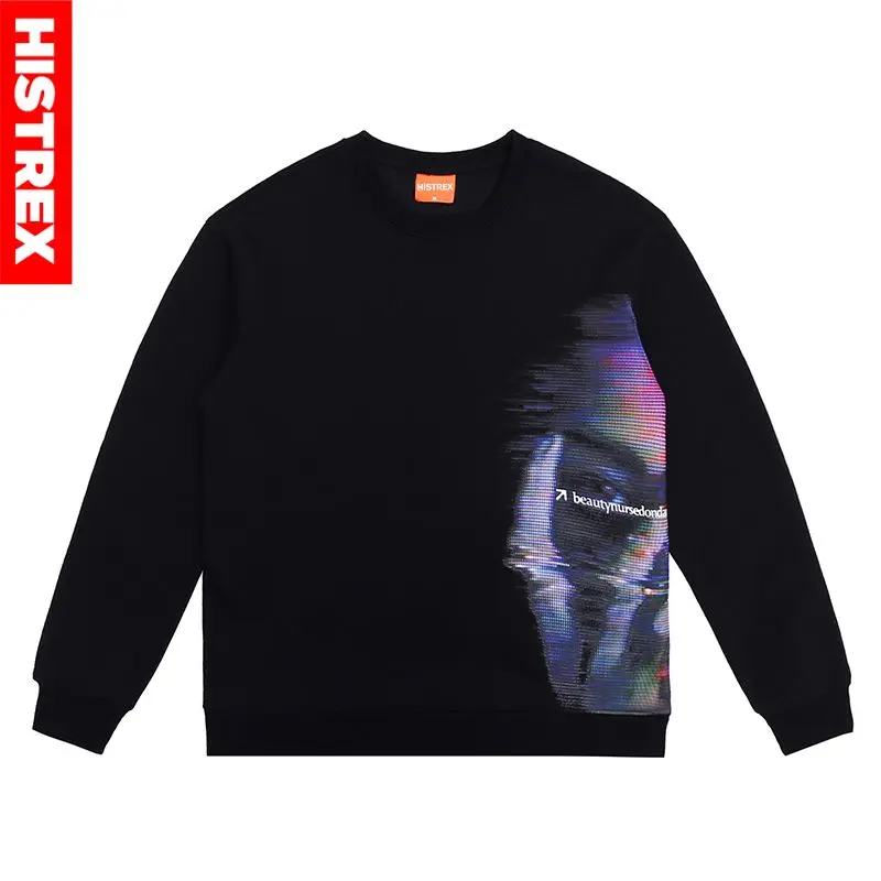 

HISTREX Technology Portrait Fleece Sweatshirt Men Hip Hop Mens Clothing Felpe Pullover Printing Ma Mens Sweatshirts J37SW#