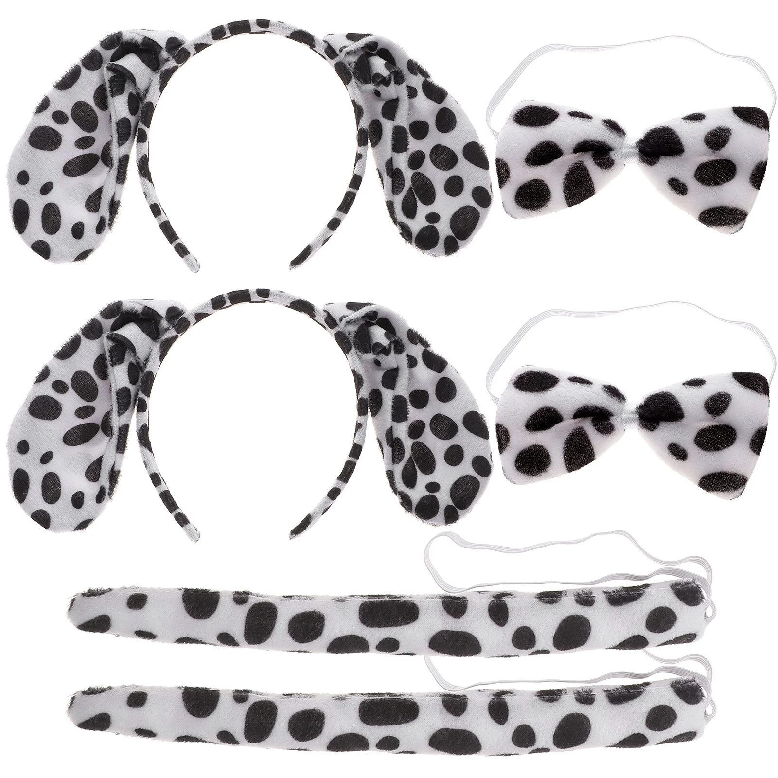 

2 Sets Ear Headband Cat Cosplay Costume Dalmatian Kids Suit Puppy Dog Hair Animal Tail