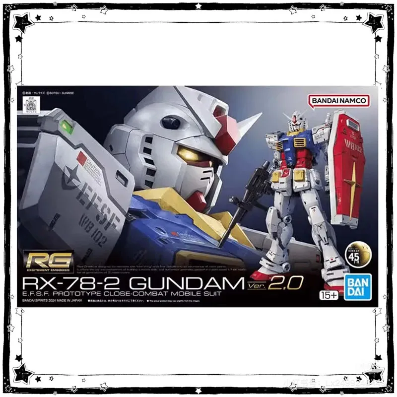 Фото В наличии: Сборная модель Bandai Gundam RG 1/144 RX-78-2 Gundam Ver2.0, аниме-фигурка, коллекционная модель, игрушка, подарок №2