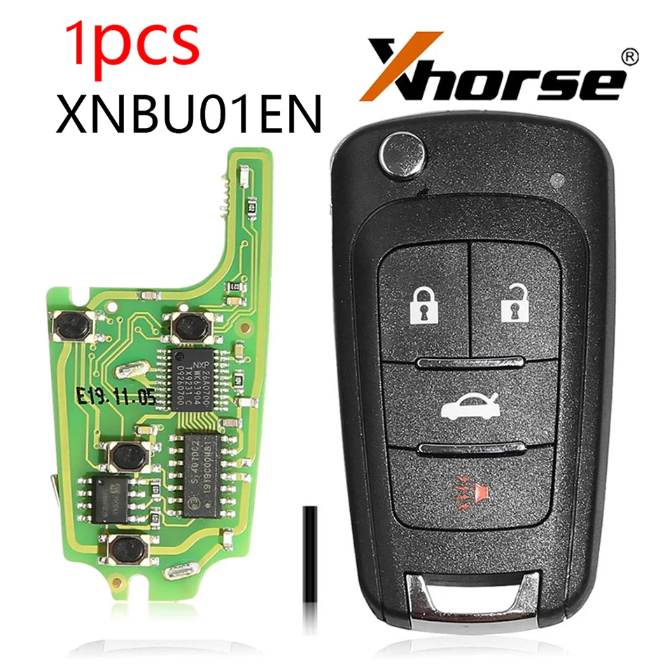 

Xhorse XNBU01EN Universal Wireless Remote Key for Buick GM Flip Type 4 Buttons for VVDI2 VVDI MINI KEY TOOL