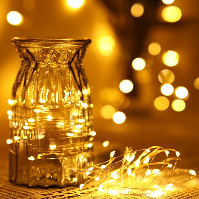 

Waterproof Fairy Light Copper Wire LED String lights Battery Powered 2M 20LED Garland Christmas Wedding Party Decoration Lamp