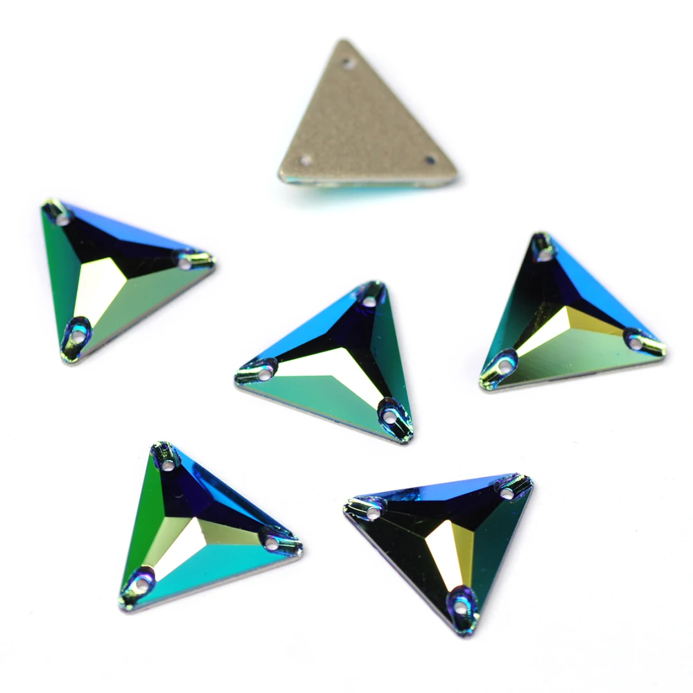 YANRUO 3270 Треугольник Coalt AB Очарование Пришивание Рукоделие камней Плоская задняя