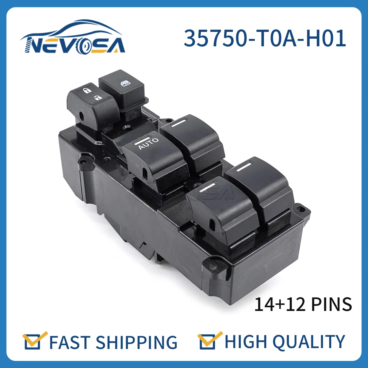 

Nevosa 35750-T0A-H01 Left Front Car Power Electric Window Switch For Honda CR-V CRV CIVIC 2012 2013 35750T0AH01 26Pins