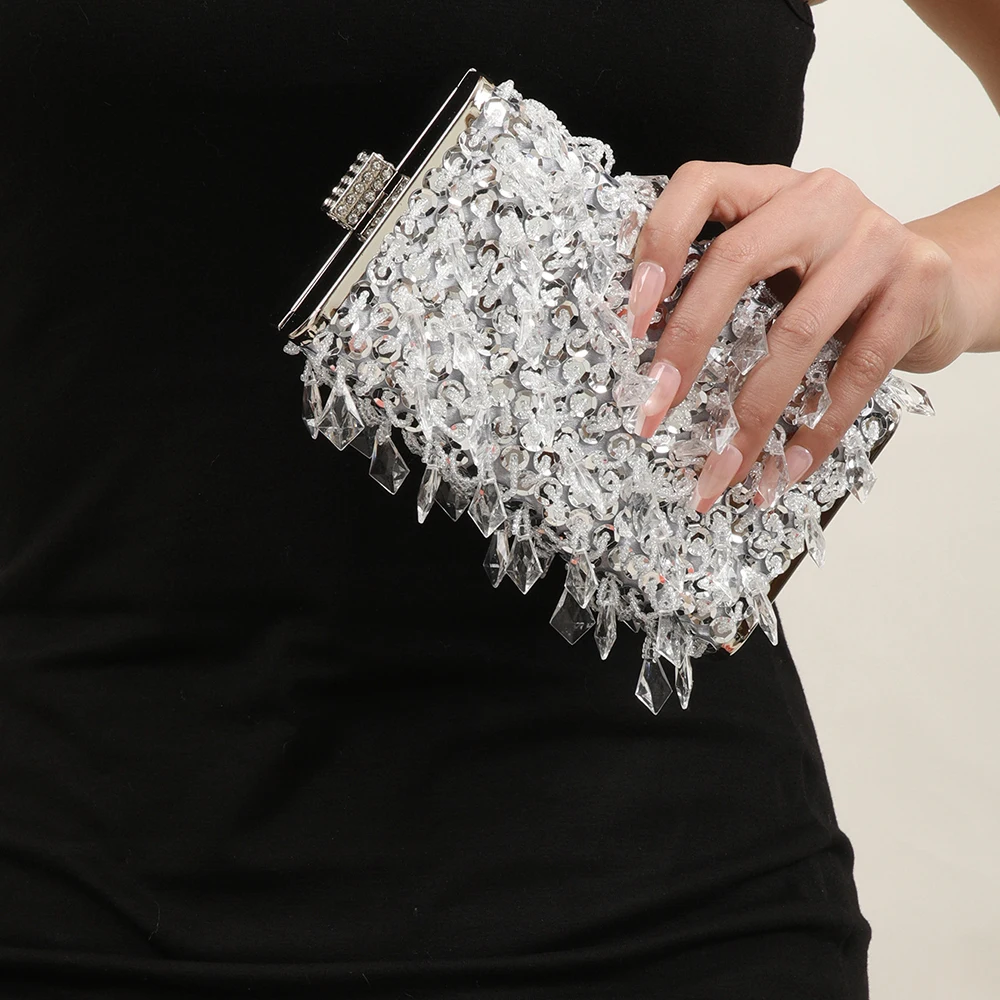 

2022 Ladies Luxury Diamond Party Dinner Bag Handbag Sequin Box Clutch Chain Shoulder Messenger Bag