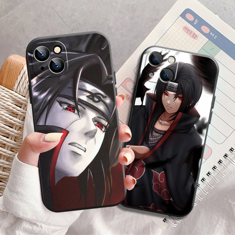 

Naruto Anime Phone Case For iPhone 13 12 11 Pro 12 13 Mini X XR XS Max SE 6 6s 7 8 Plus Liquid Silicon Soft Funda Back Black