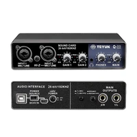 Audio Interface Bit 192 Khz 2x2 USB Sound Card Mic Preamplifier Support Mic guitar bass Computers Recording Teyun