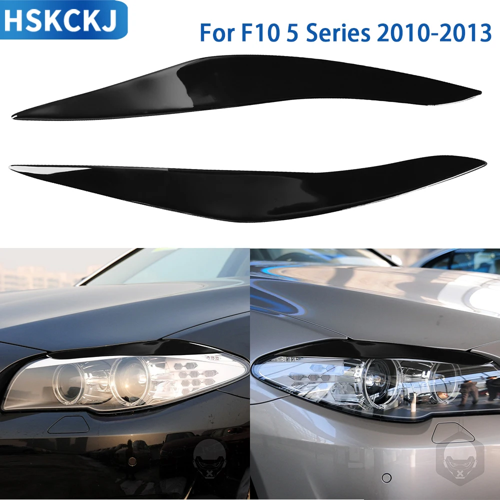 

Аксессуары для BMW F10 5 серии 2010 2011 2012 2013 Автомобильная черная пластиковая лампа для бровей декоративная наклейка