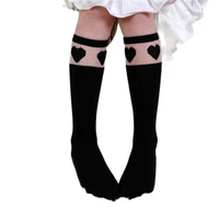 hot sale fashion girls knee high socks children cotton lace stripe splice breathable comfortable kids middle tube socks