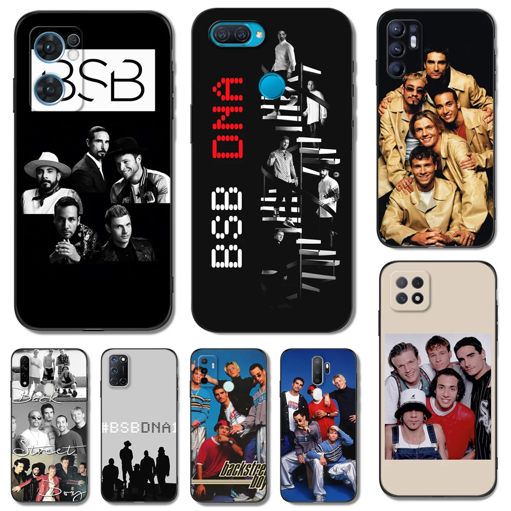 Фотообои для OPPO A16 A16S A55 A94 F17 F19 Pro Reno 4 5 Lite 6 4G Черный чехол ТПУ BSB backstreet boys