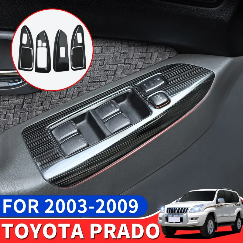 

Car Inner Window Lift Switch Button Panel Cover Trim Frame For Toyota Land Cruiser Prado 120 2003-2009