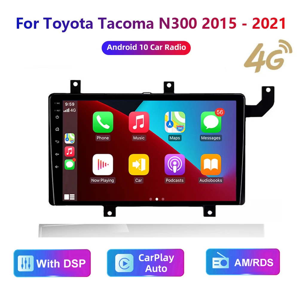 

HD мультимедийный Головной блок для Toyota Tacoma N300 2015-21, автомобильное стерео радио, Android видео GPS Carplay 4G AM/RDS/DSP