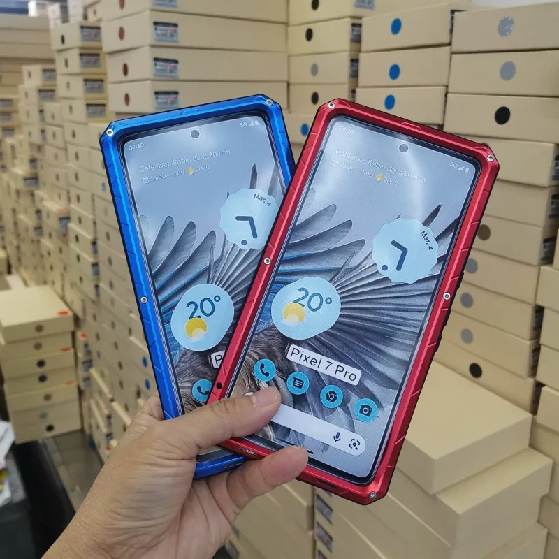 Armor Aluminum Metal Case For Google Pixel 7 Pro Silicone Shockproof Heavy Duty Protection Cover For Pixel 6 Pro Shell Case