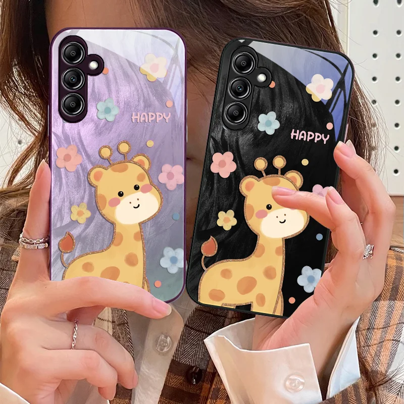 Перьевой Шелковый Жираф для Samsung Galaxy A14 4G 20 30 52 20S 21S 22 A32 33 34 42 50 51 53 54 70 71 72 73