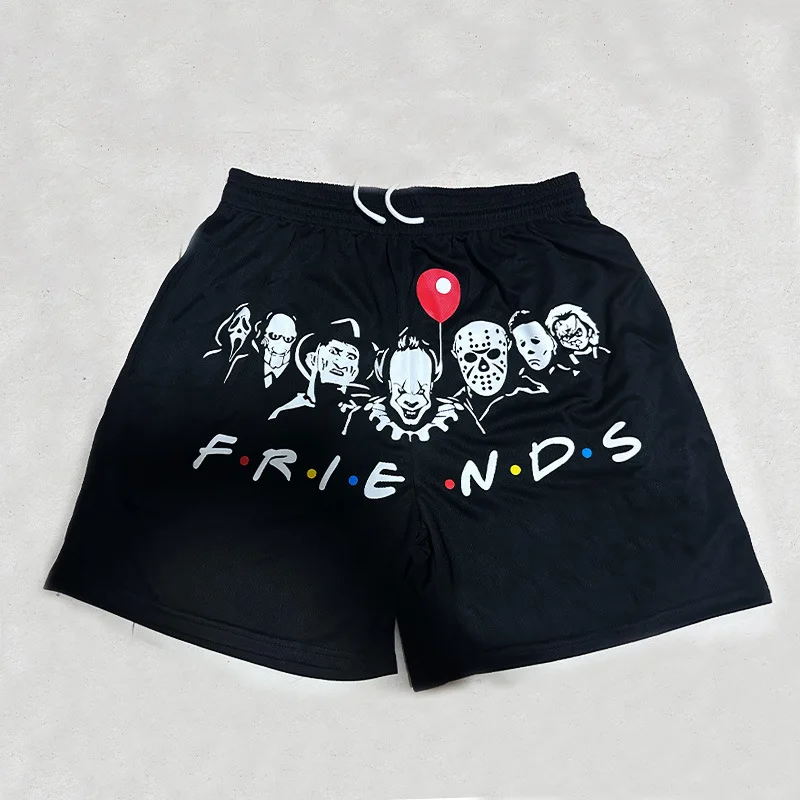 

American rain knee short casual men's and women's summer loose mesh beach shorts Quick dry beach basketball men's casual shorts