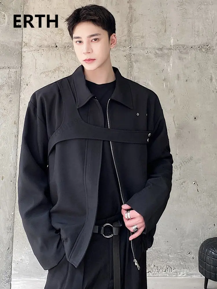 

Куртка ERTH Мужская демисезонная с отложным воротником и длинными рукавами