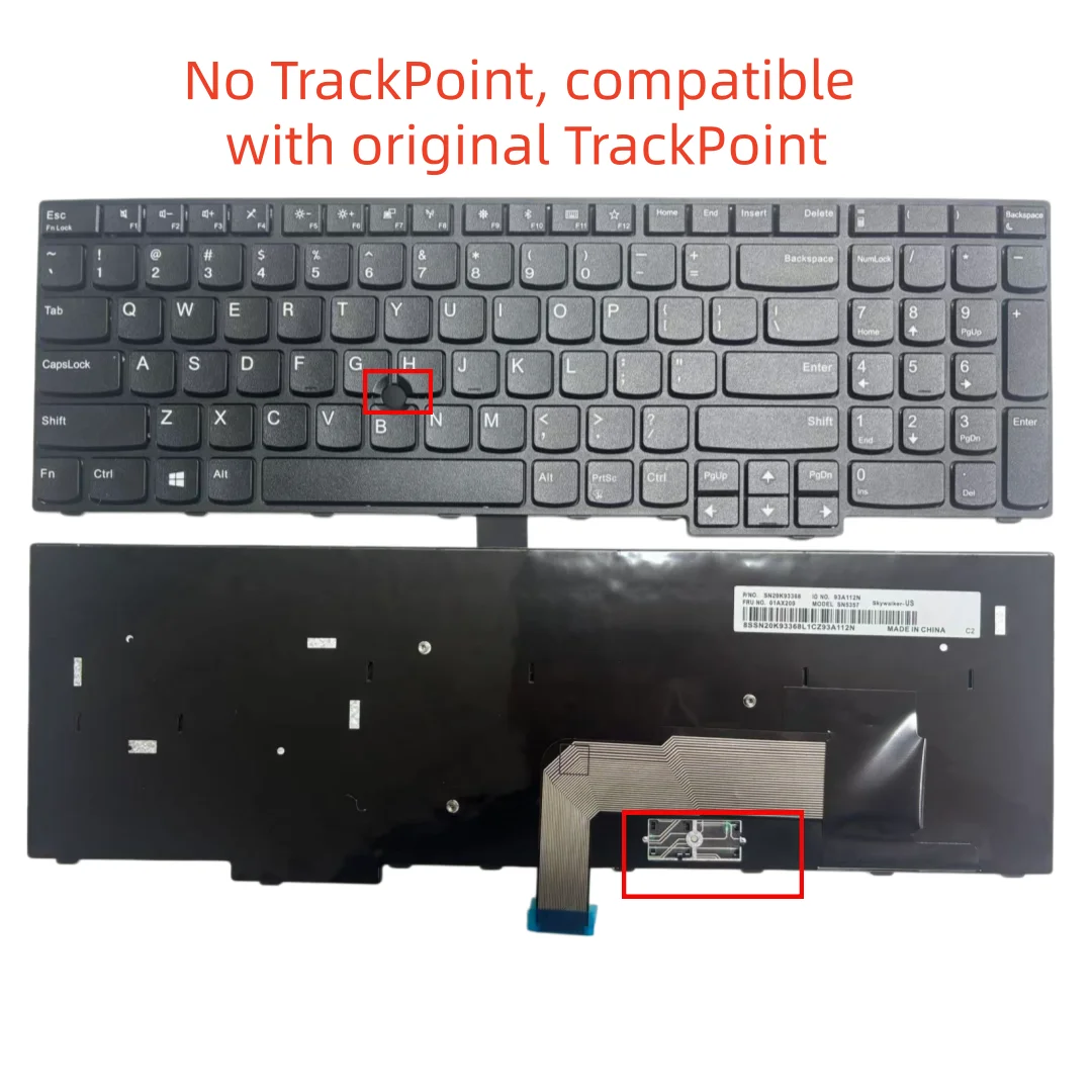 Фото НОВАЯ клавиатура для ноутбука Lenovo Thinkpad E570 E575 E570C (США) №4