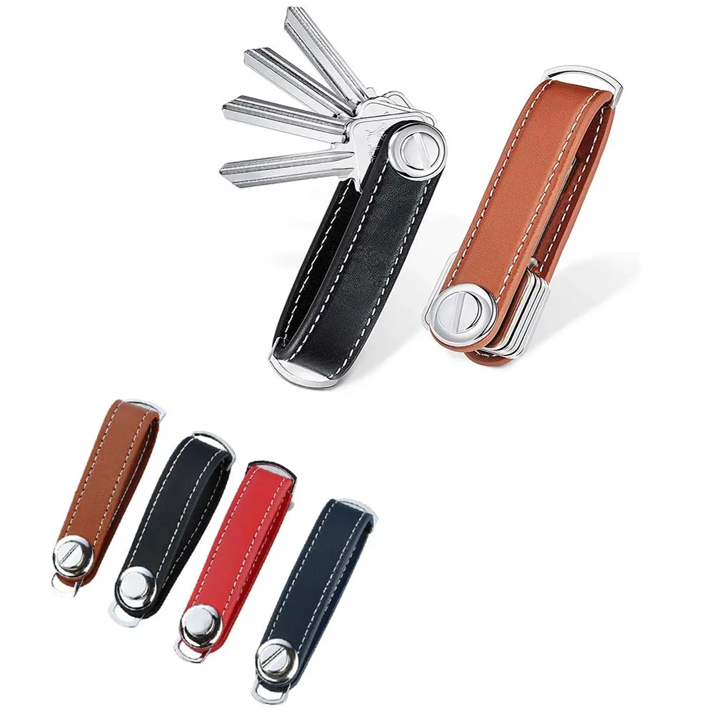 

1PC Car Key Pouch Bag Case Wallet Holder Chain Key Wallet Ring Collector Housekeeper Pocket Key Organizer Smart Leather Keychain
