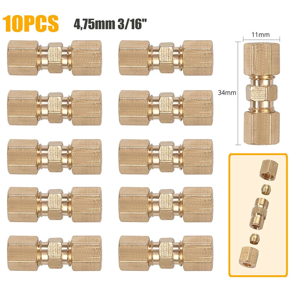 

1pcs Useful Brake Line Connector Without Flaring 4.75mm 3/16 Brake Line Connector For Brake Line M10