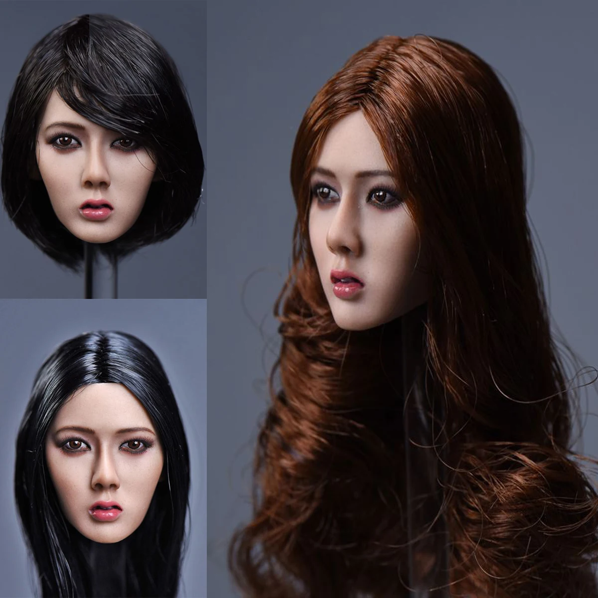 

Экшн-фигурка YMTOYS 1/6 для девушек из Азии Xiu с длинными короткими волосами, резная модель для 12 дюймов PH TBL, Женский солдат, Suntan