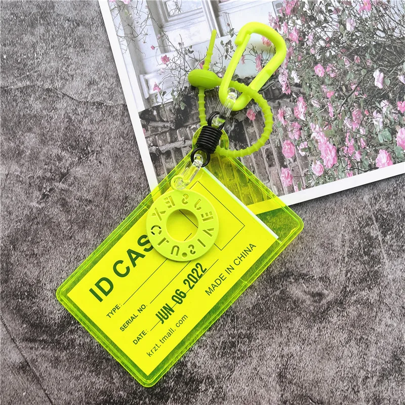 

Держатель учетных данных Флуоресцентный цветной подвесной держатель для карт Съемный ремешок для удостоверения личности сотрудника Держатель для идентификационных карт с защитой от потери