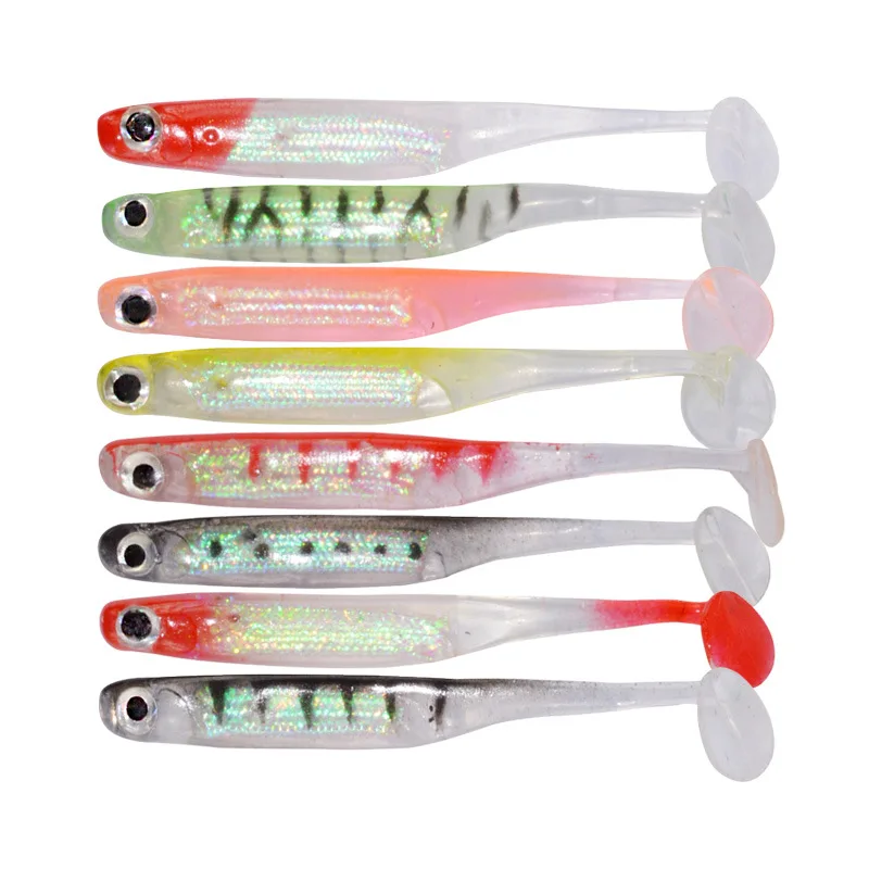 

4pcs/pack Fishing Soft Lure Saltwater Lifelike Reflective 75mm 2.2g Multicolors Artificial Bait Plastic