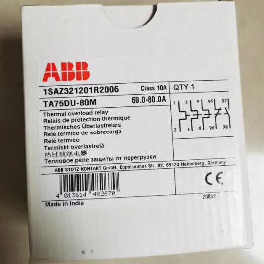 

one new ABB TA75DU-80M Thermal Overload Relays 55-80A spot stock #YP1