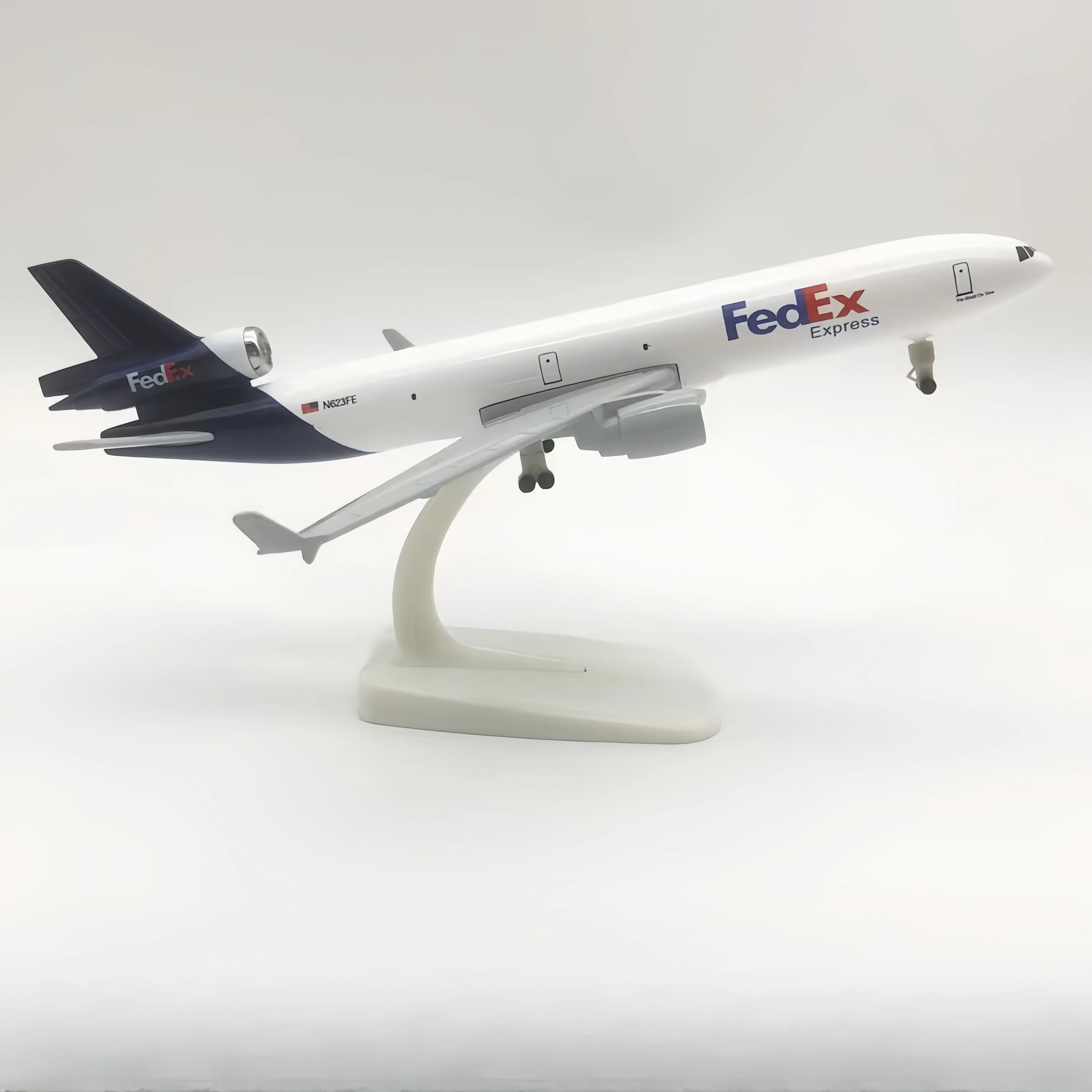 Фото 20 см/8 дюймов Федеральный FEDEX McDonnell Douglas MD-11 транспортный самолет с колесами, модель самолета из сплава, металлическая модель, c №1