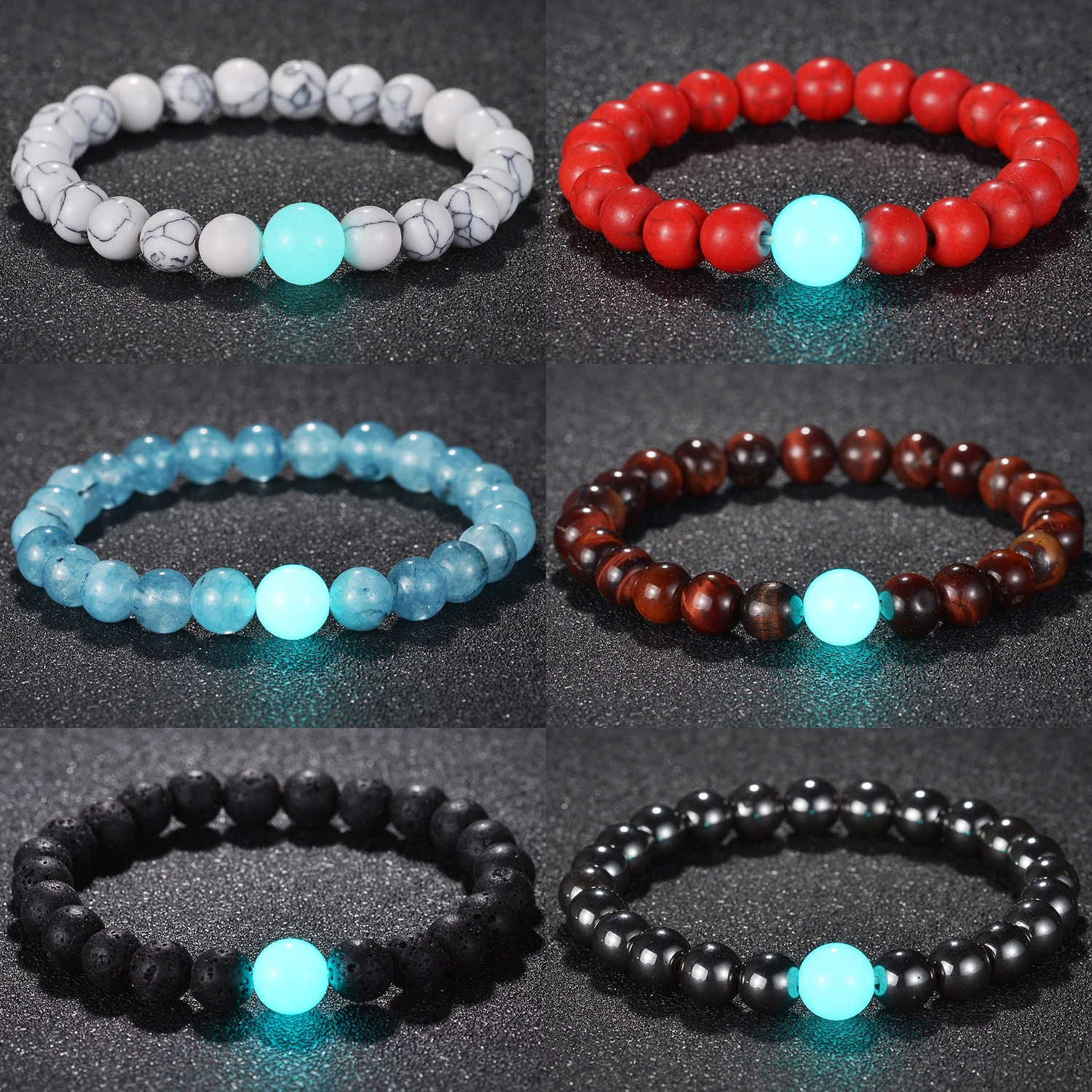 Браслет с натуральными камнями MeMolissa, женский и мужской браслет с подсветкой, Ювелирное Украшение в подарок