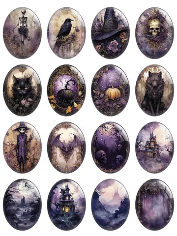 Готические стеклянные кабошоны Fezrgea