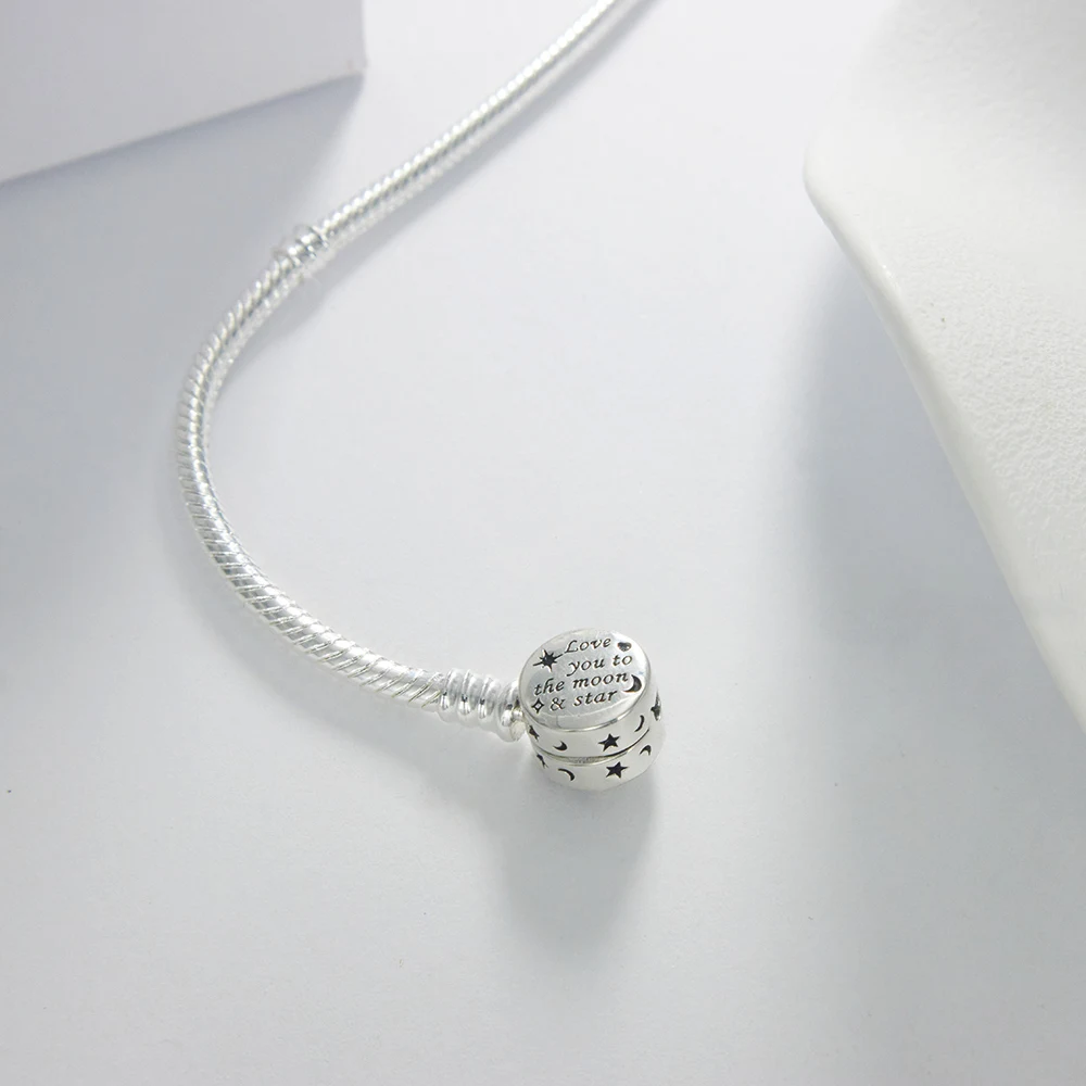 Серебряный браслет с сердечком Солнца и Луны