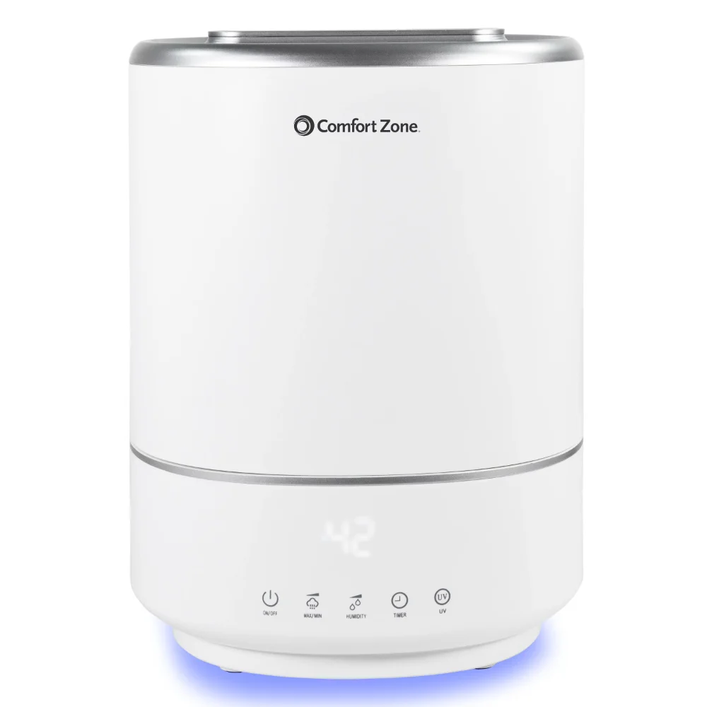 

Comfort Zone SMART Ultrasonic Humidifier, 4.5L, Wi Fi, UVC Light, Disinfect, White