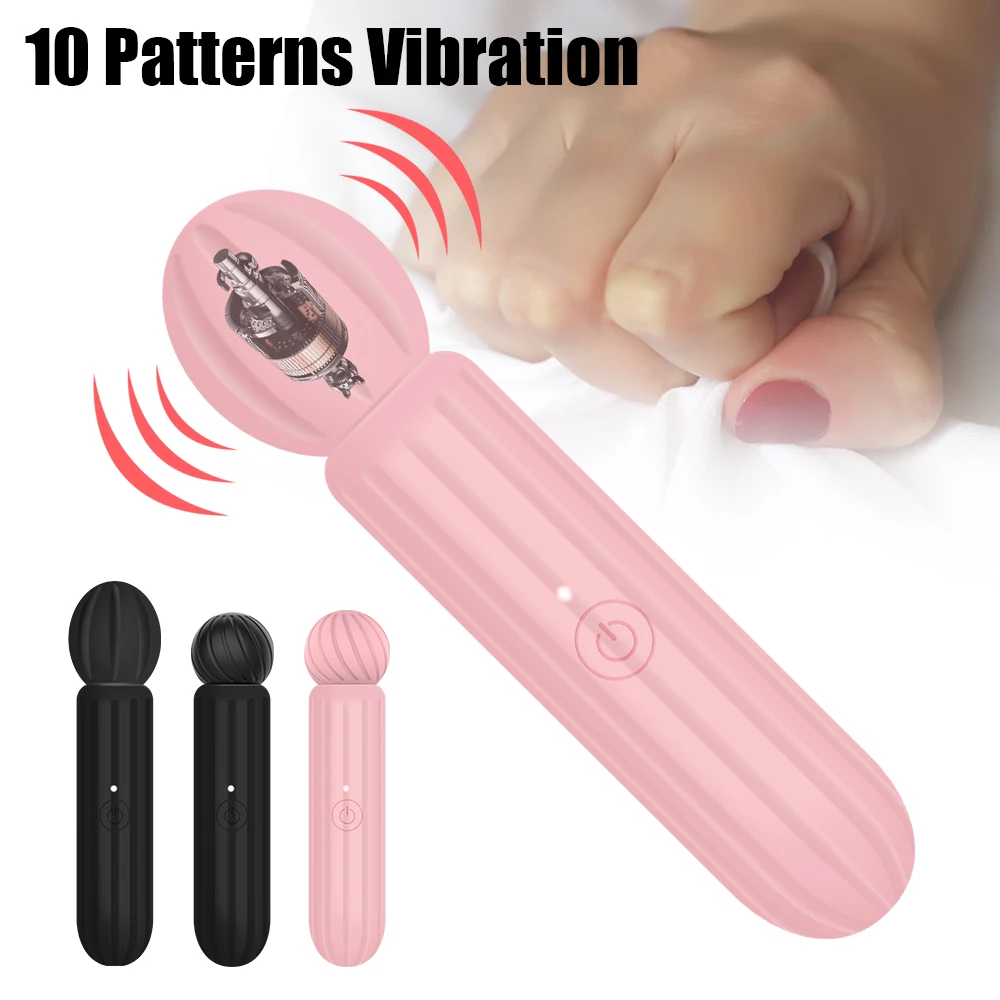 

Vibrator Powerful Clitoris Stimulator Sex Toys AV Magic Wand Massager USB Rechargeable For Women 10 Patterns Vibration