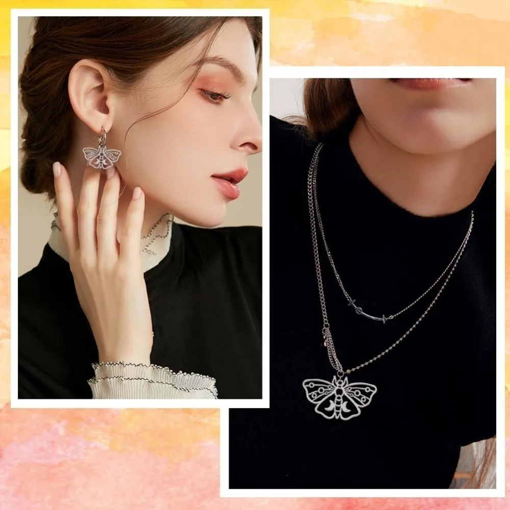 1 коробка 50 шт. подвески Луна-моль объемные серебряные готические на Хэллоуин