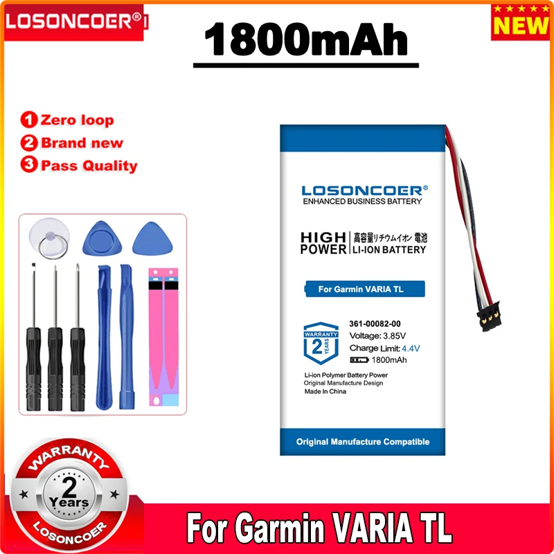 

Аккумулятор LOSONCOER 1800 мАч 361-00082-00 для Garmin Varia TL, RTL510, Varia RTL501, 010-01951-00