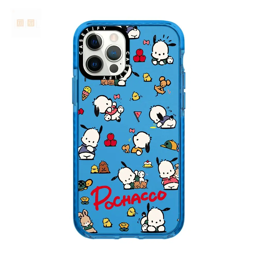 Sanrio Pochacco All Inclusive Phone Case For iPhone 15 14 13 12 11 Pro Max X XR XS 7 8 Plus Shockproof Transparent Soft Cover
