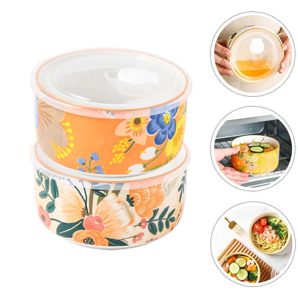 

Bowl Bowlssalad Noodle Storage Pasta Soup Ceramic Serving Fruit Lunch Mixinglid Containers Kitchen Rice Cereal Prep Snack